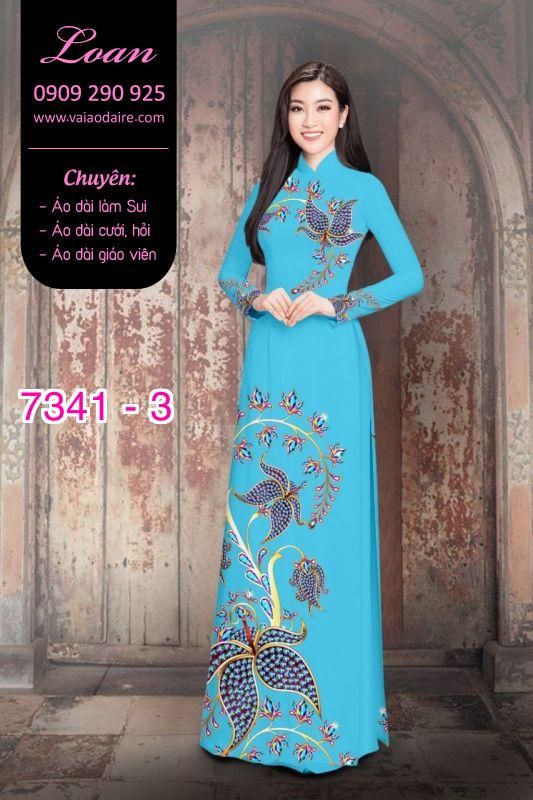 Vải áo dài hoa 3D