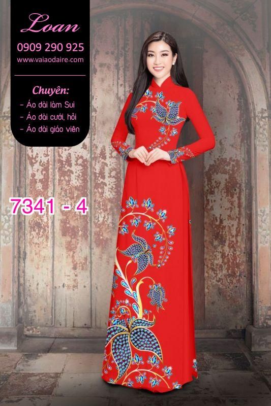 Vải áo dài hoa 3D