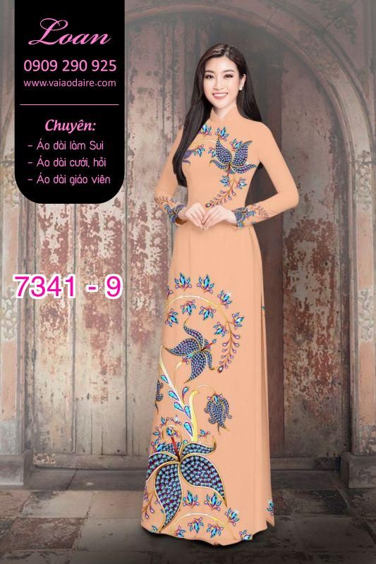 Vải áo dài hoa 3D
