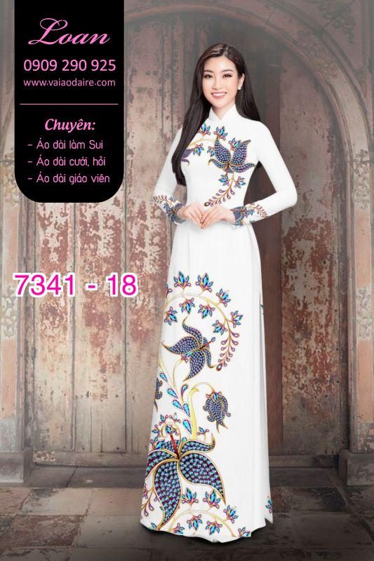 Vải áo dài hoa 3D