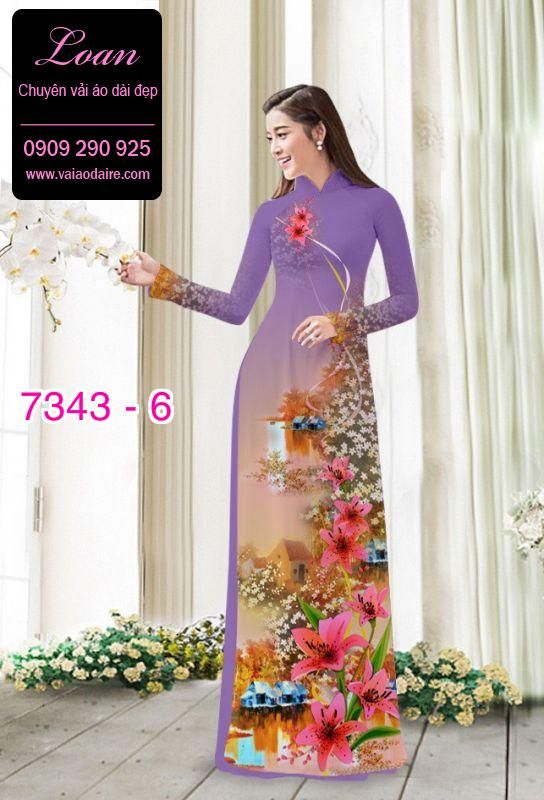 Vải áo dài hoa và cảnh