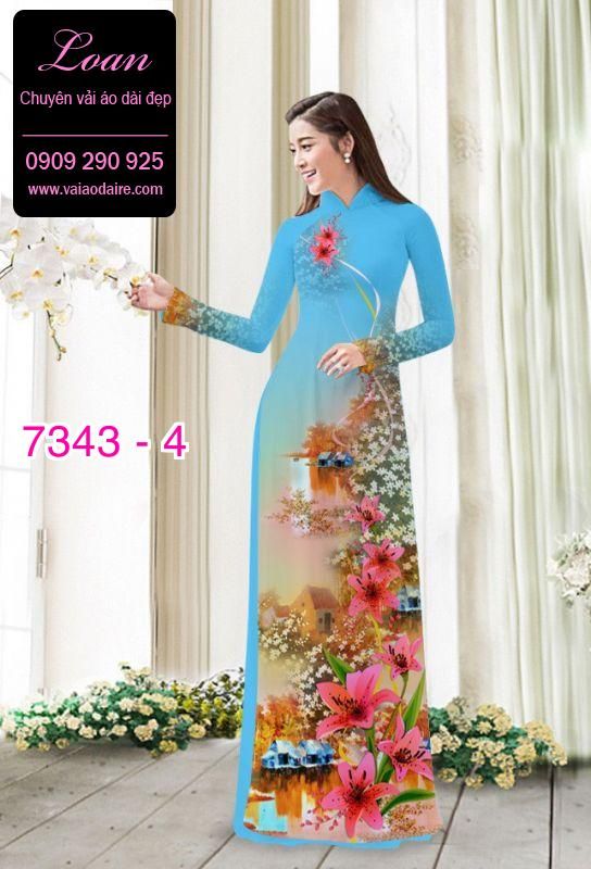 Vải áo dài hoa và cảnh