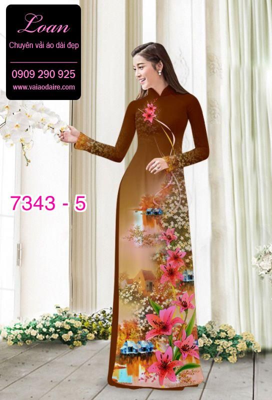 Vải áo dài hoa và cảnh