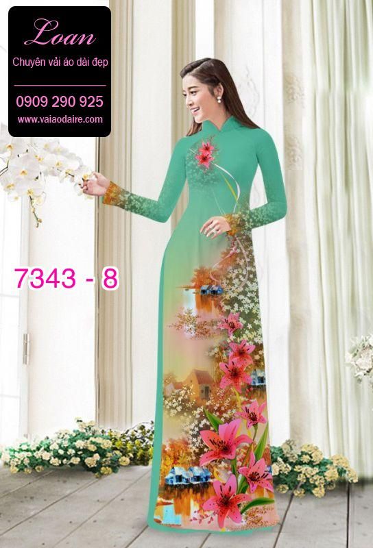 Vải áo dài hoa và cảnh
