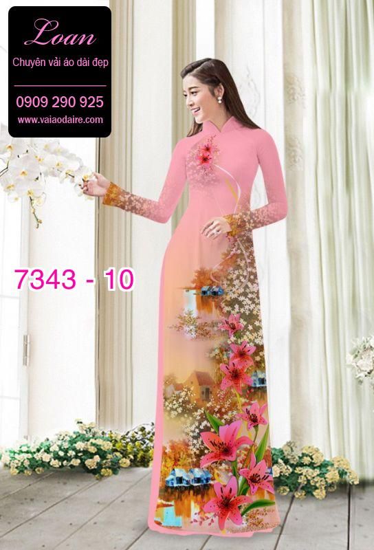 Vải áo dài hoa và cảnh