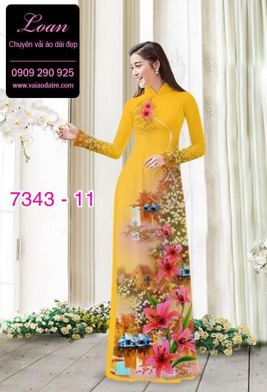 Vải áo dài hoa và cảnh