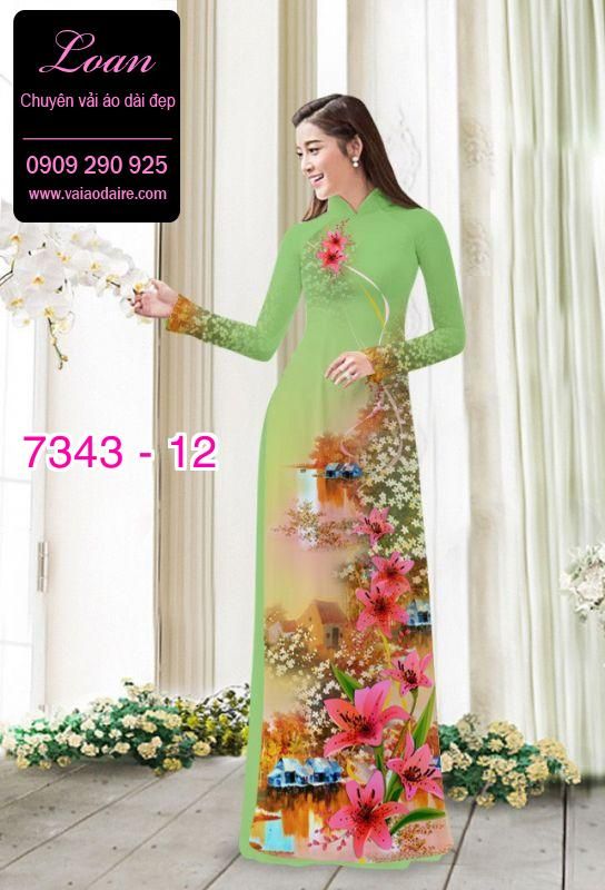 Vải áo dài hoa và cảnh