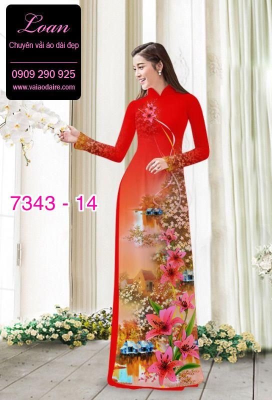 Vải áo dài hoa và cảnh