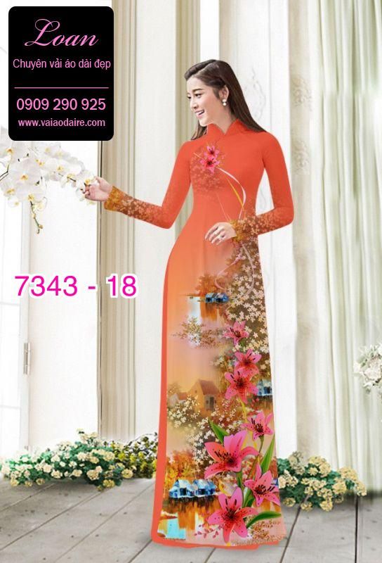 Vải áo dài hoa và cảnh