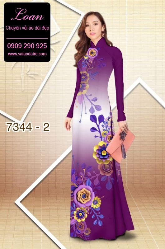 Vải áo dài hoa 3D