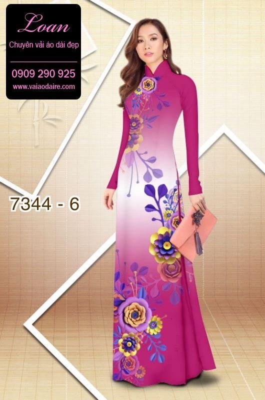 Vải áo dài hoa 3D