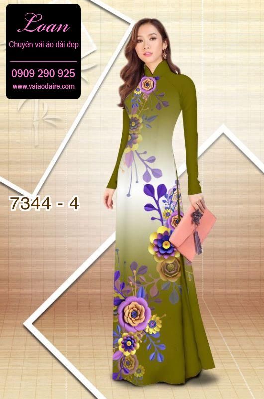 Vải áo dài hoa 3D