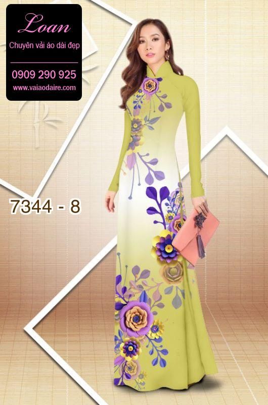 Vải áo dài hoa 3D