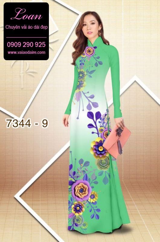Vải áo dài hoa 3D