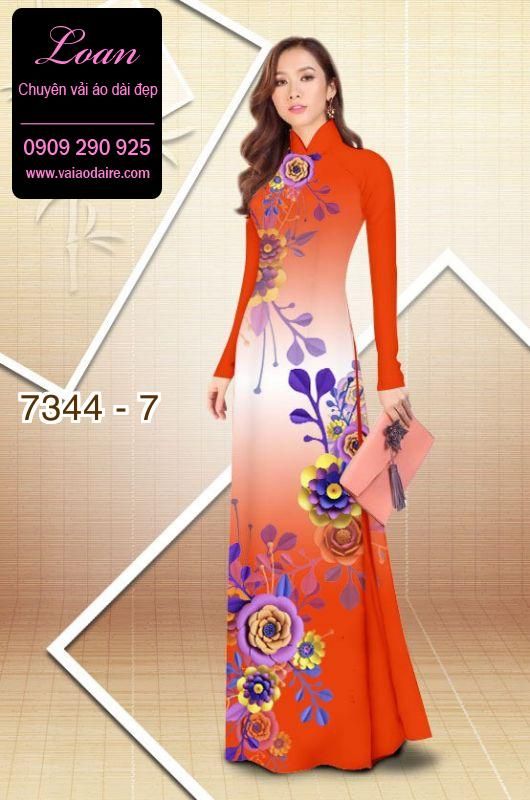 Vải áo dài hoa 3D