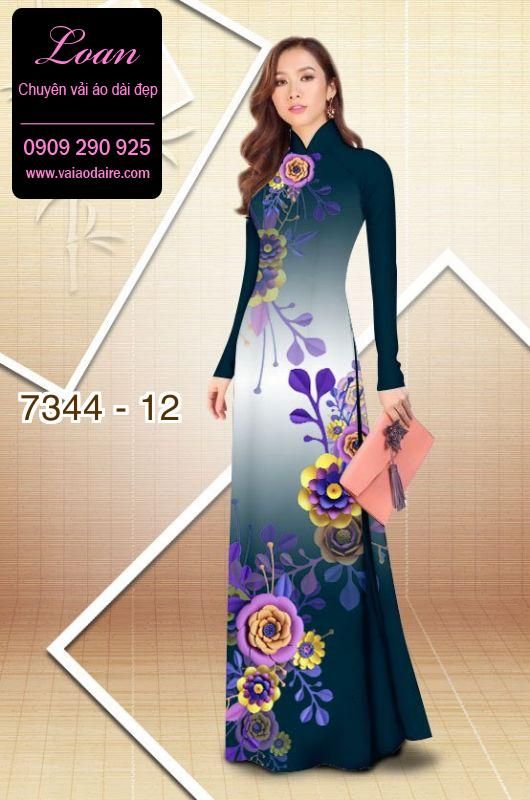 Vải áo dài hoa 3D