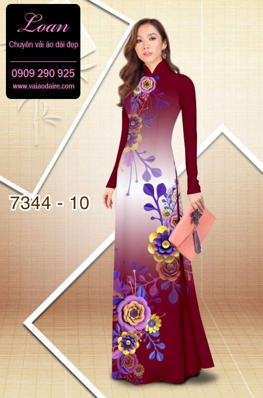 Vải áo dài hoa 3D