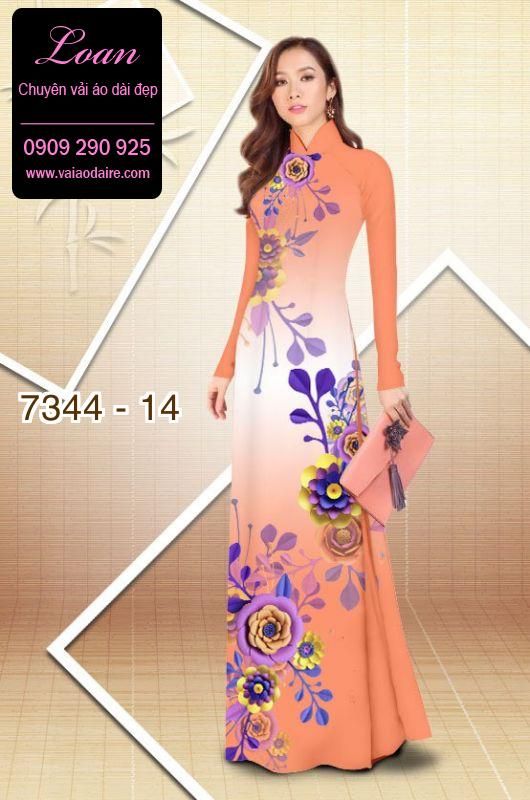 Vải áo dài hoa 3D