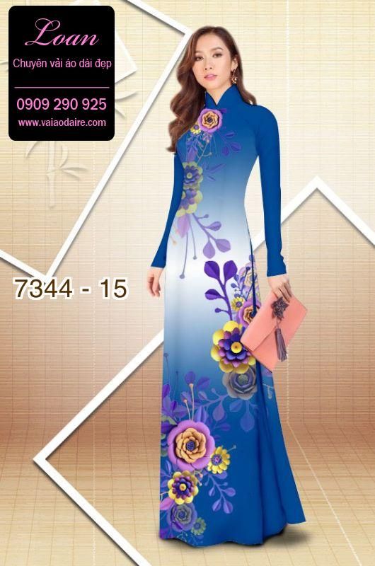 Vải áo dài hoa 3D