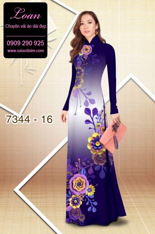 Vải áo dài hoa 3D