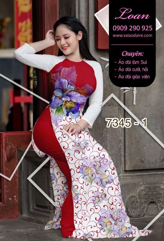 Vải áo dài hoa 3D