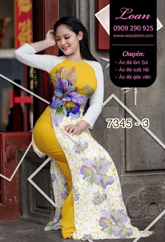 Vải áo dài hoa 3D
