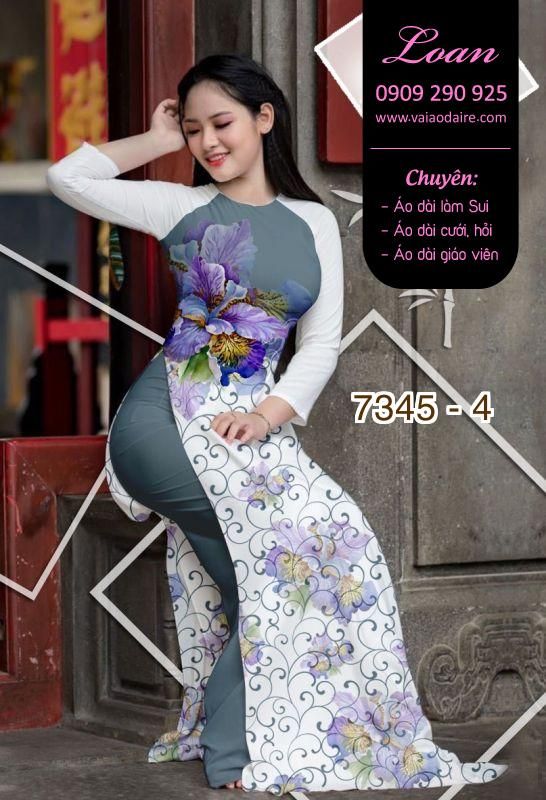 Vải áo dài hoa 3D