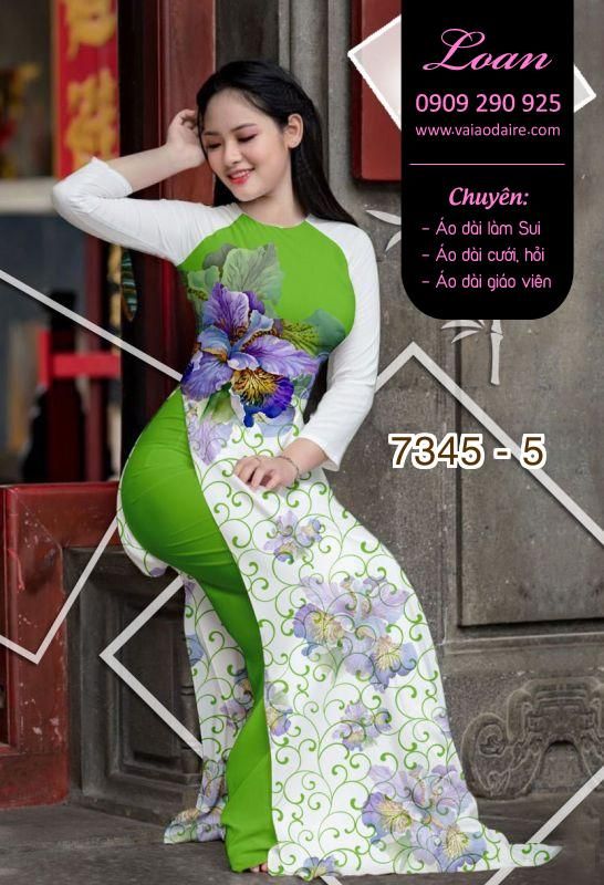 Vải áo dài hoa 3D