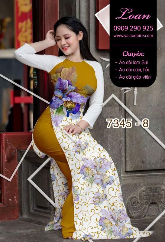 Vải áo dài hoa 3D