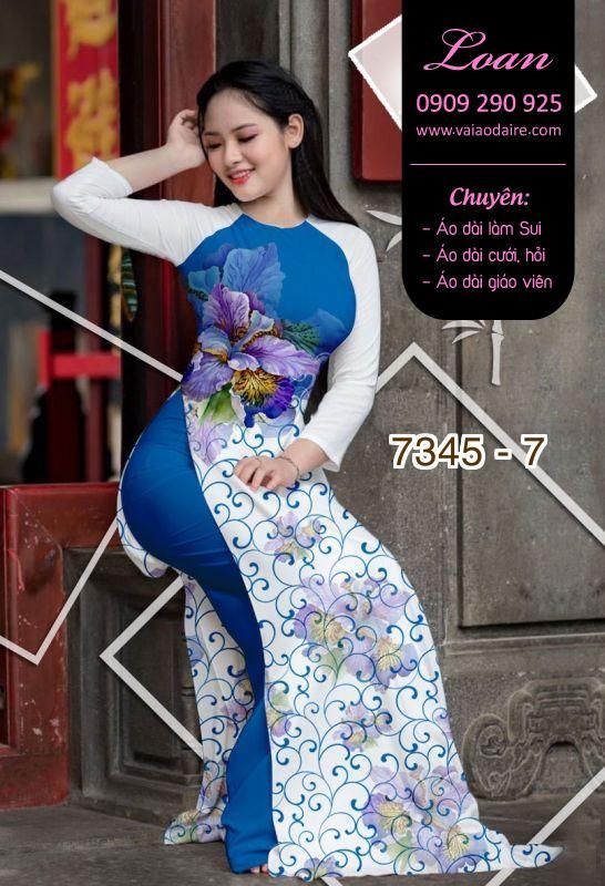 Vải áo dài hoa 3D