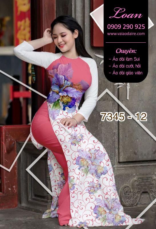 Vải áo dài hoa 3D