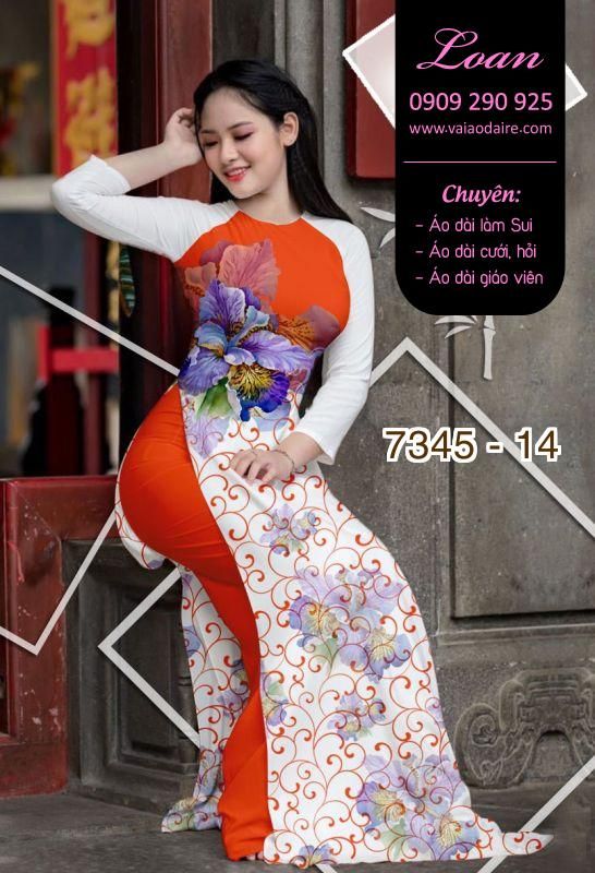 Vải áo dài hoa 3D