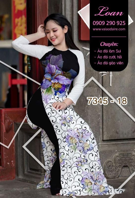 Vải áo dài hoa 3D