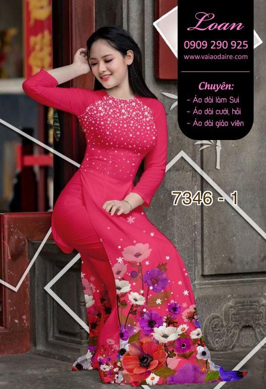 Vải áo dài hoa 3D
