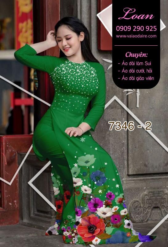 Vải áo dài hoa 3D