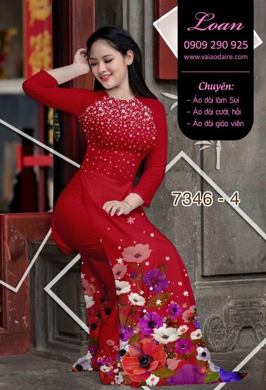 Vải áo dài hoa 3D