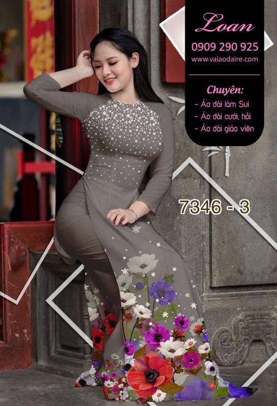 Vải áo dài hoa 3D