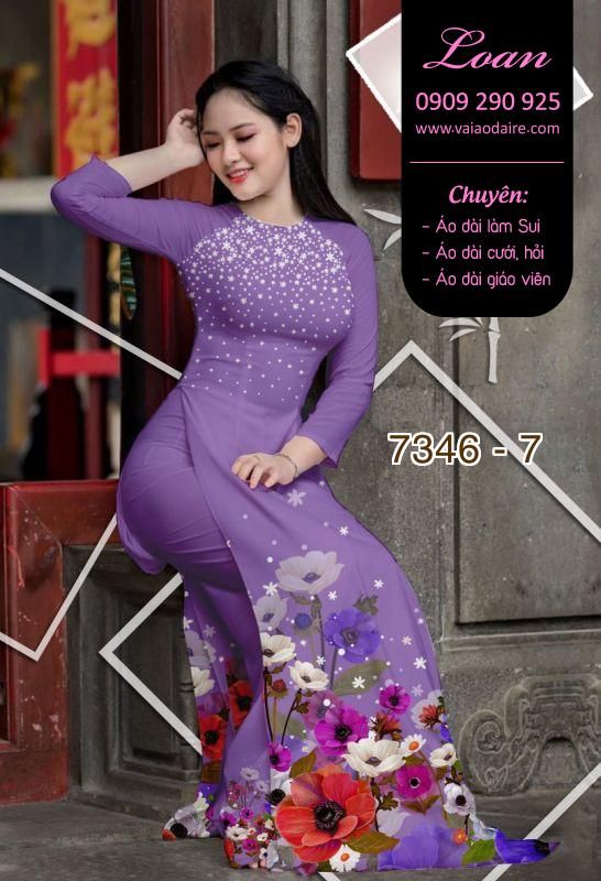 Vải áo dài hoa 3D