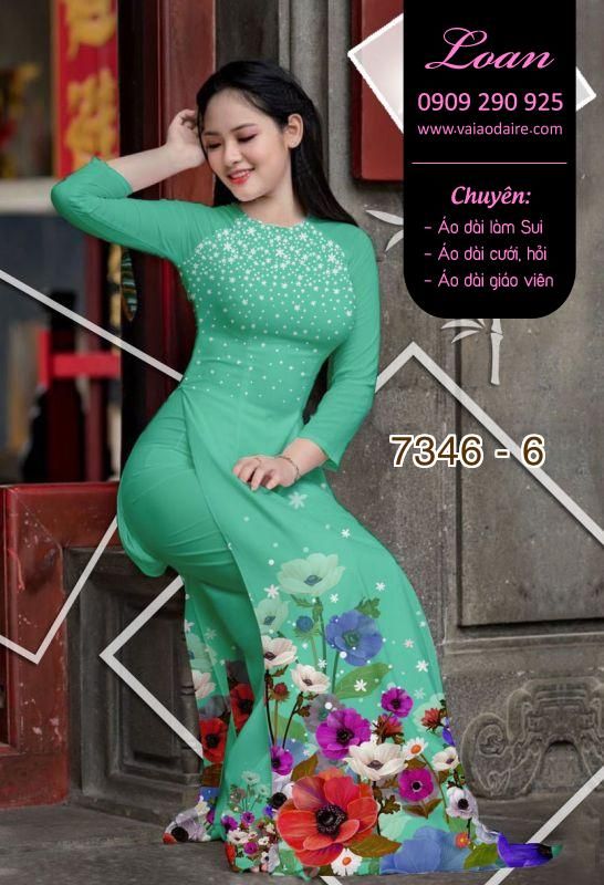 Vải áo dài hoa 3D