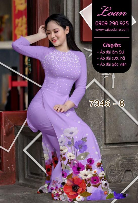 Vải áo dài hoa 3D