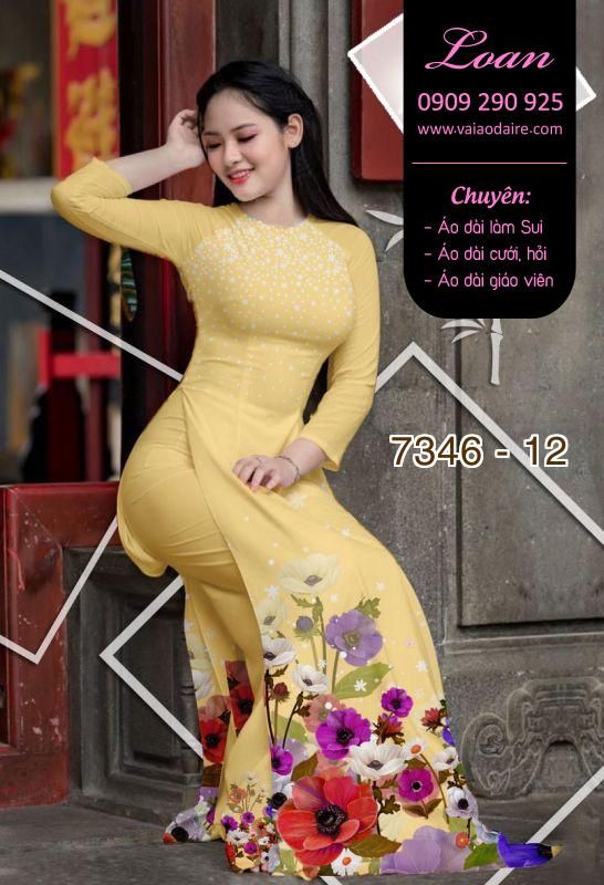 Vải áo dài hoa 3D