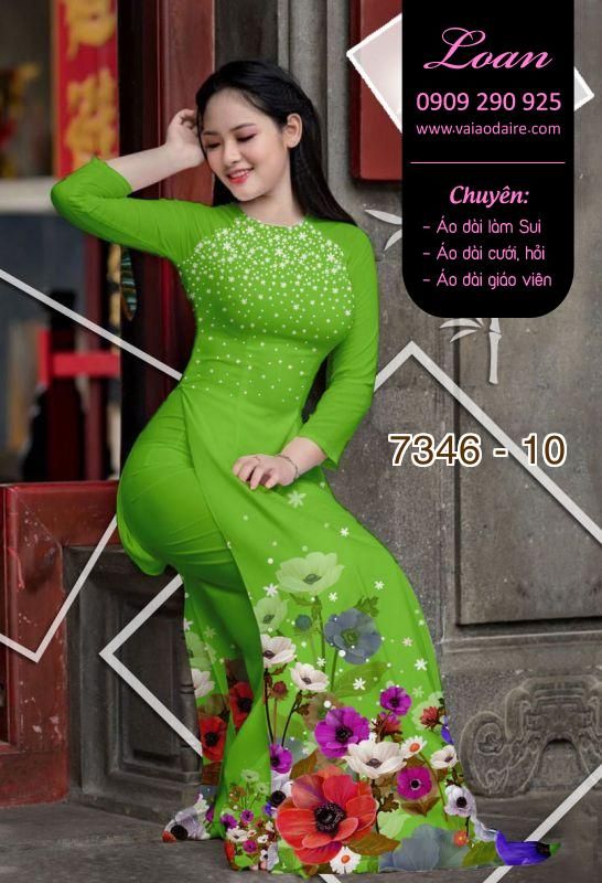 Vải áo dài hoa 3D