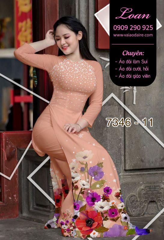 Vải áo dài hoa 3D