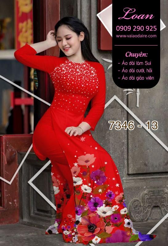 Vải áo dài hoa 3D