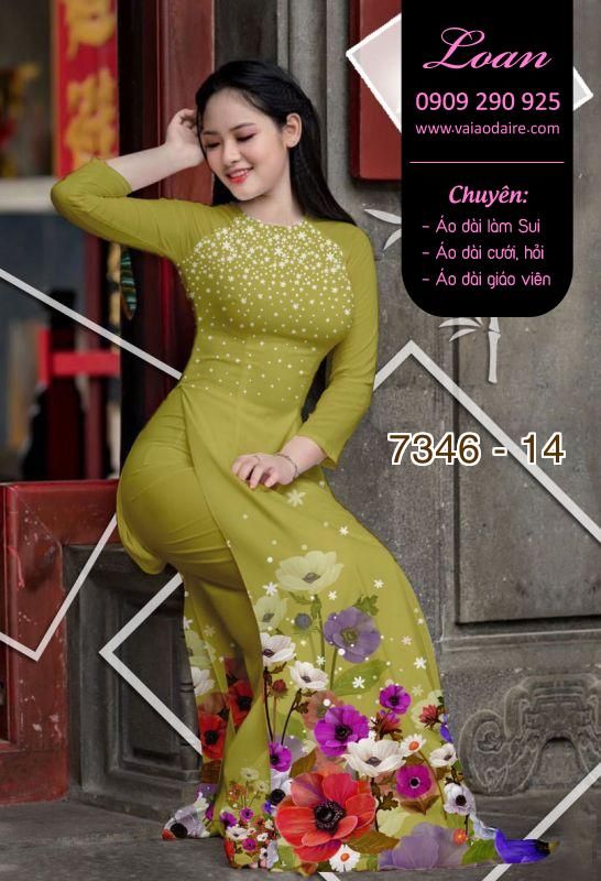 Vải áo dài hoa 3D