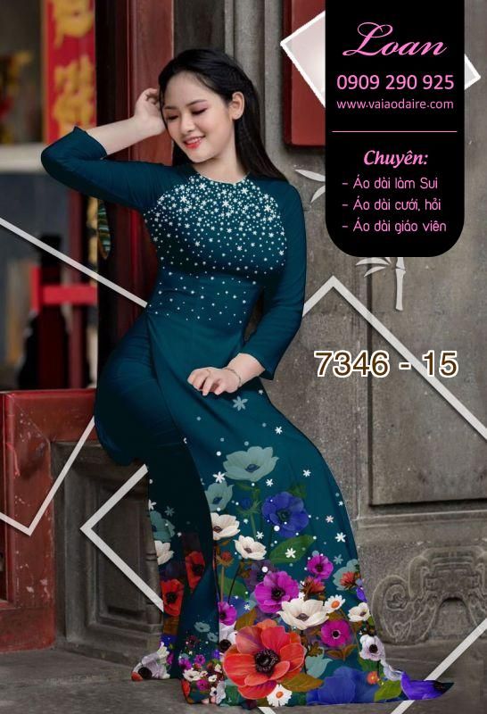 Vải áo dài hoa 3D