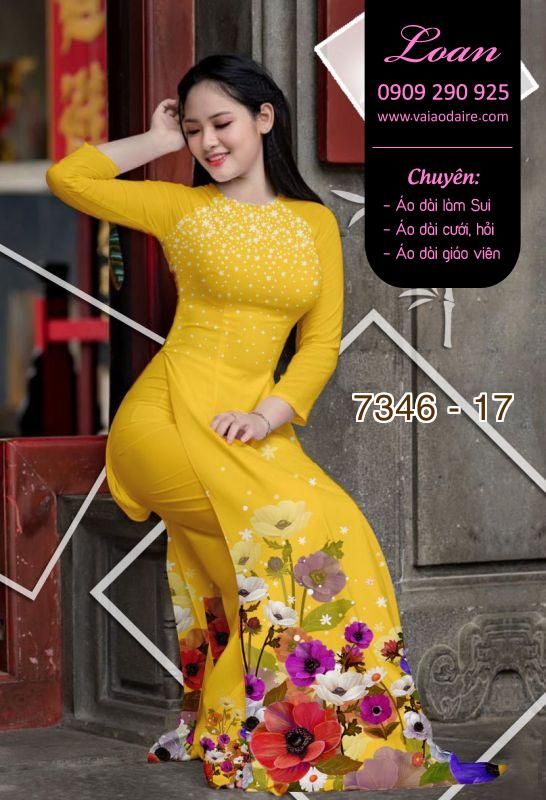 Vải áo dài hoa 3D