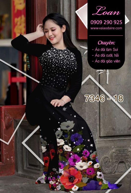 Vải áo dài hoa 3D