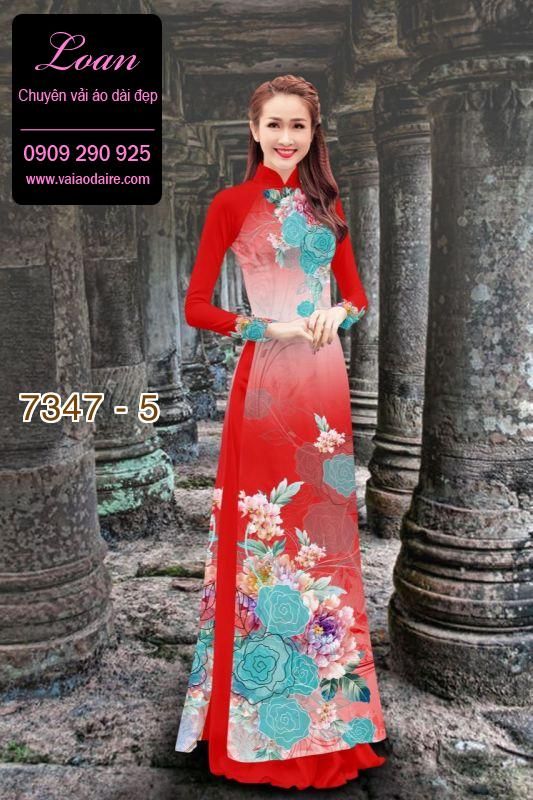 Vải áo dài hoa hồng