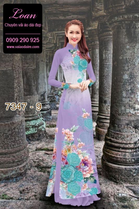 Vải áo dài hoa hồng